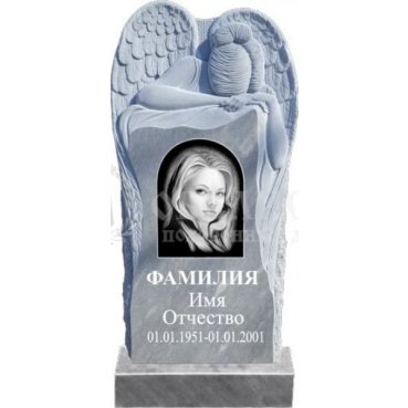 Фрезерованный памятник с ангелом из мрамора №14