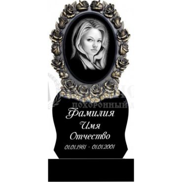 Фрезерованный памятник из гранита с розами №76